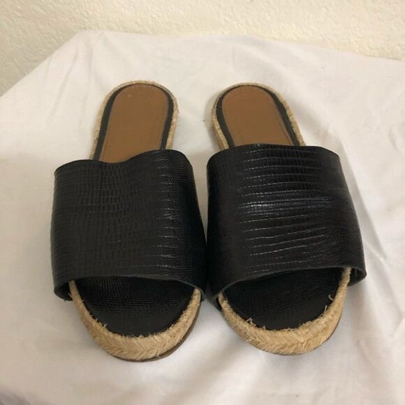 Kaanas embossed leather slide espadrille sandals - Picture 2 of 12